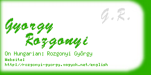 gyorgy rozgonyi business card